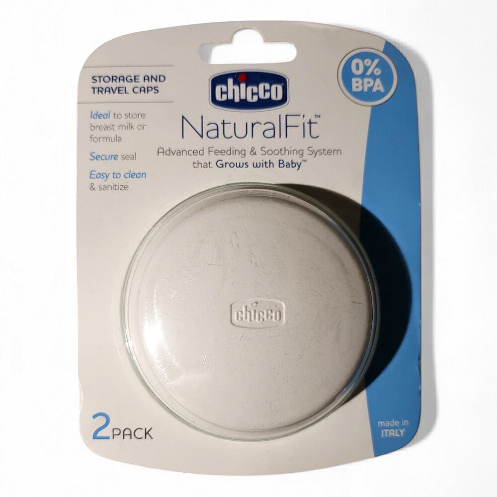 Chicco NaturalFit Storage & Travel Caps 2-Pack BPA Free